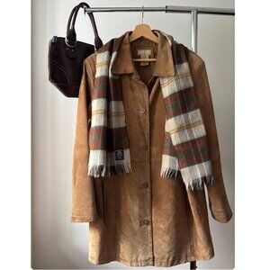 1990s Soft Tan Suede Jacket | Vintage Minimal Leather Coat